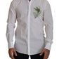 Dolce & Gabbana Elegant White Peacock Feather Dress Shirt