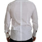 Dolce & Gabbana Elegant White Peacock Feather Dress Shirt