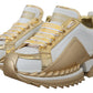 Dolce & Gabbana Elegant White and Gold Leather Sneakers