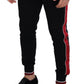 Dolce & Gabbana Elegant Black Jogging Sweatpants with Red Detail