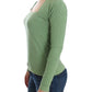 Ermanno Scervino Elegant Green Striped Wool Blend Sweater