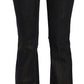 John Galliano Chic Flared Mid Waist Black Denim