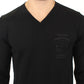 Ermanno Scervino Elegant Black V-Neck Wool Blend Sweater