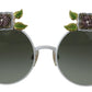 Dolce & Gabbana Elegant Floral Embellished Gold Sunglasses