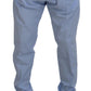 Dolce & Gabbana Elegant Slim Fit Chinos In Light Blue