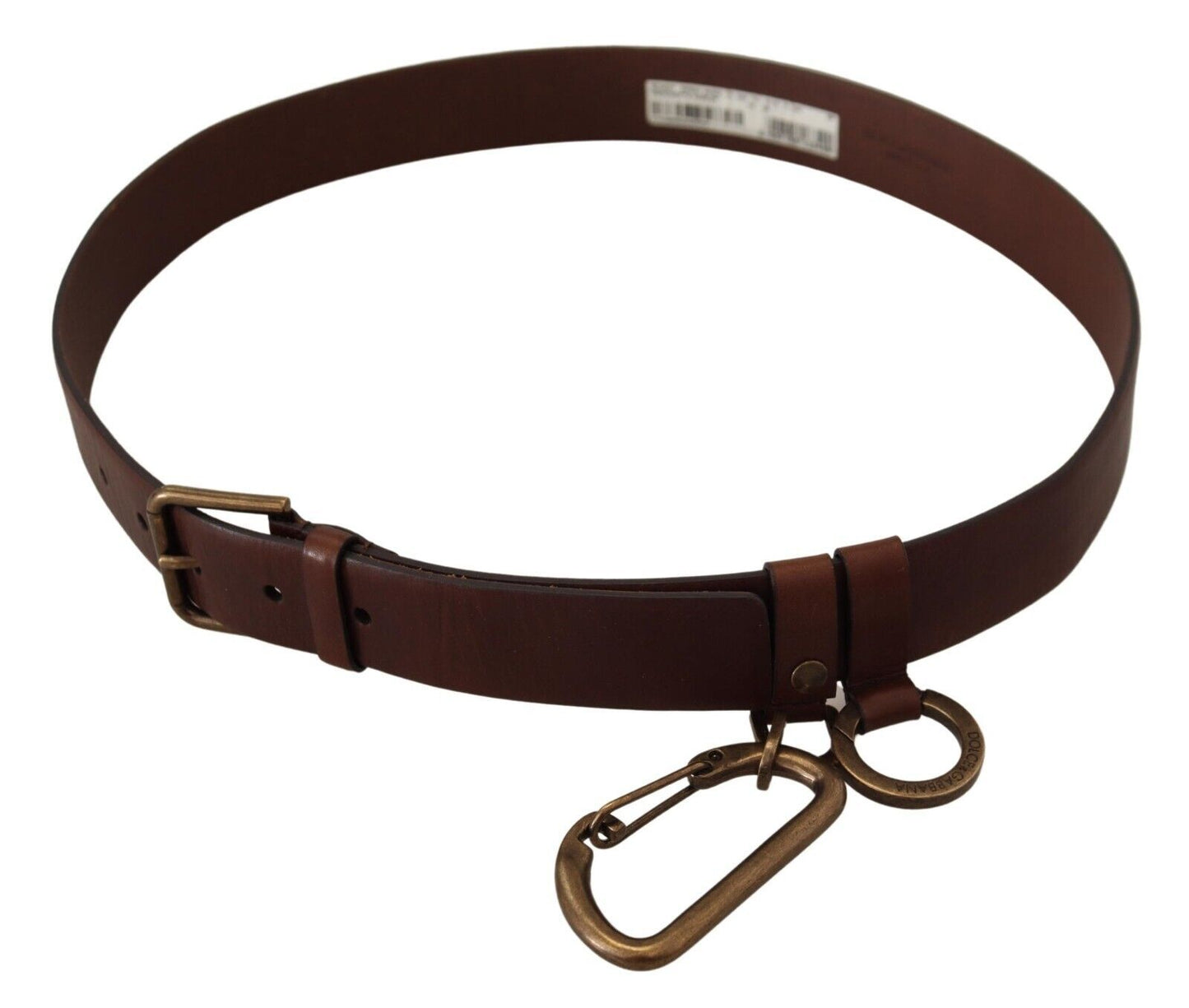 Dolce & Gabbana Elegant Brown Leather Belt with Metal Buckle