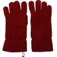 Dolce & Gabbana Elegant Red Cashmere Winter Gloves