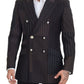 Dolce & Gabbana Multicolor Wool Silk Blend Slim Fit Blazer