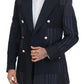 Dolce & Gabbana Elegant Navy Slim-Fit Double Breasted Blazer