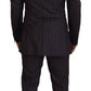 Dolce & Gabbana Elegant Black Striped Virgin Wool Suit