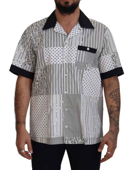 Dolce & Gabbana Elegant Black & White Cotton Shirt