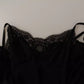 Dolce & Gabbana Black V-neck Long Sleeves Mini A-line Dress