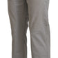 Jeckerson Elegant Gray Cotton Blend Pants