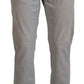 Jeckerson Elegant Gray Cotton Blend Pants