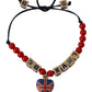 Dolce & Gabbana Elegant Blue, Red Glass & Zama Bracelet