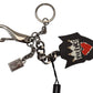 Dolce & Gabbana Elegant Silver and Black Designer Keychain