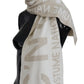 Costume National Elegant Beige Wool-Blend Scarf Wrap