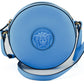 Versace Chic Blue Leather Round Shoulder Bag