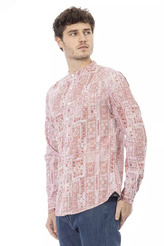 Baldinini Trend Red Cotton Men Shirt