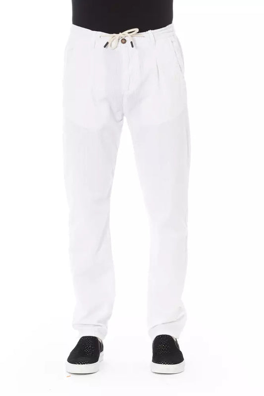 Baldinini Trend White Cotton Men Chino Pants