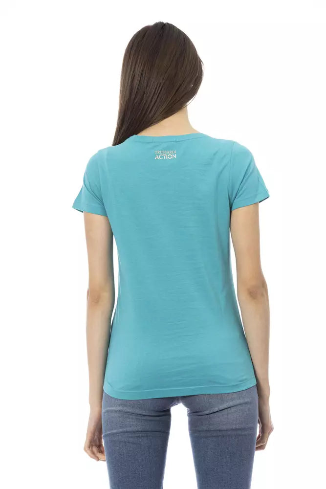 Trussardi Action Light Blue Cotton Women Top