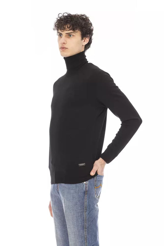 Baldinini Trend Black Fabric Men Sweater