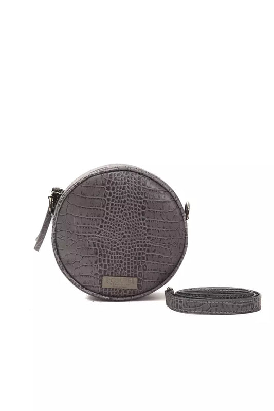 Pompei Donatella Gray Leather Women Crossbody Bag