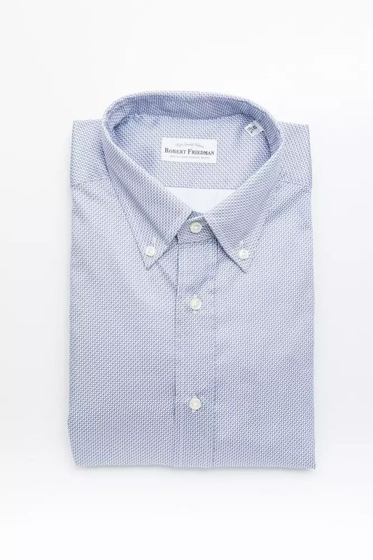 Robert Friedman Light Blue Cotton Men Shirt