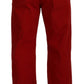 Dolce & Gabbana Chic Red Cotton Denim Pants