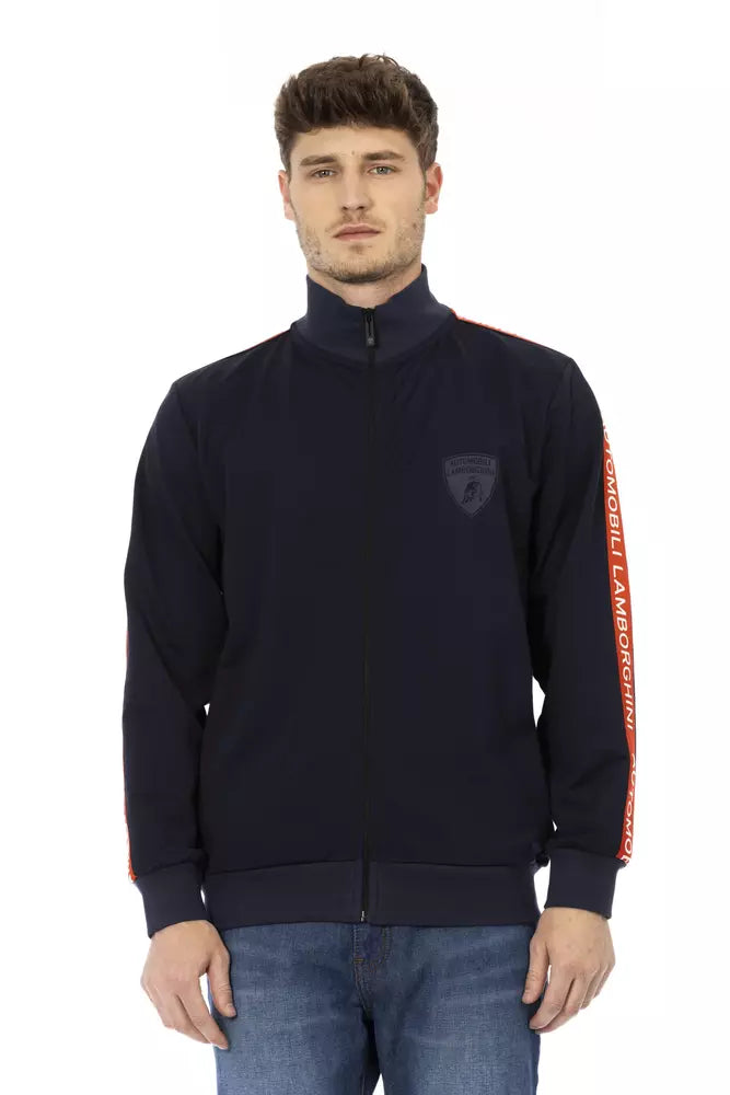 Automobili Lamborghini Blue Polyester Men Sweater