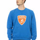 Automobili Lamborghini Blue Cotton Men Sweater