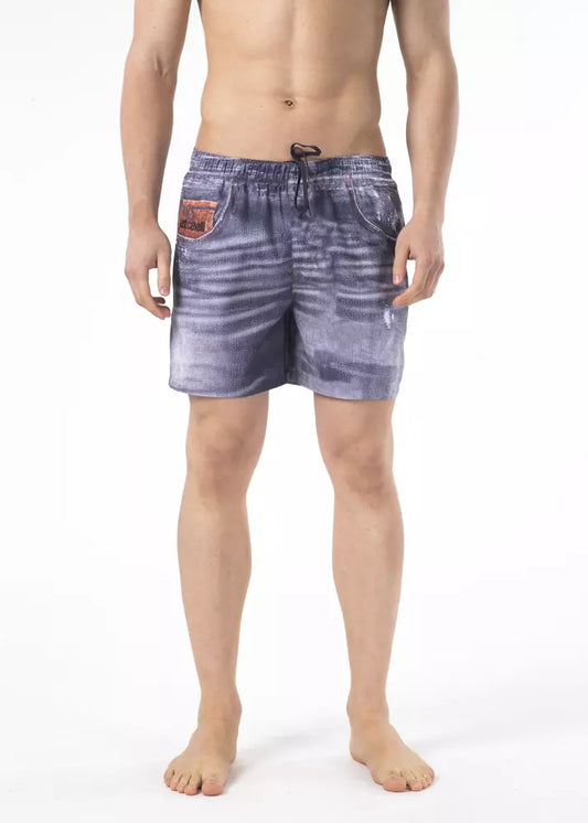 Just Cavalli Blue Polyester Men's Swim Short