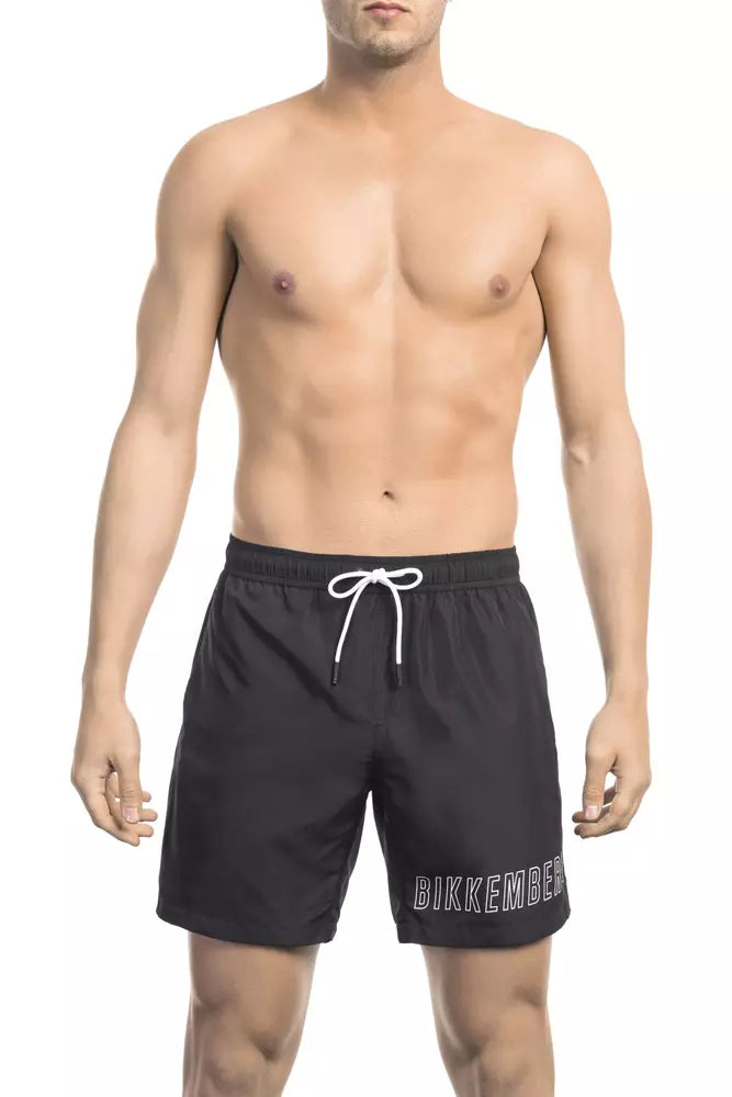 Bikkembergs Black Polyester Men Swim Shorts