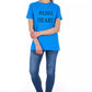 Frankie Morello Light Blue Cotton Women T-Shirt