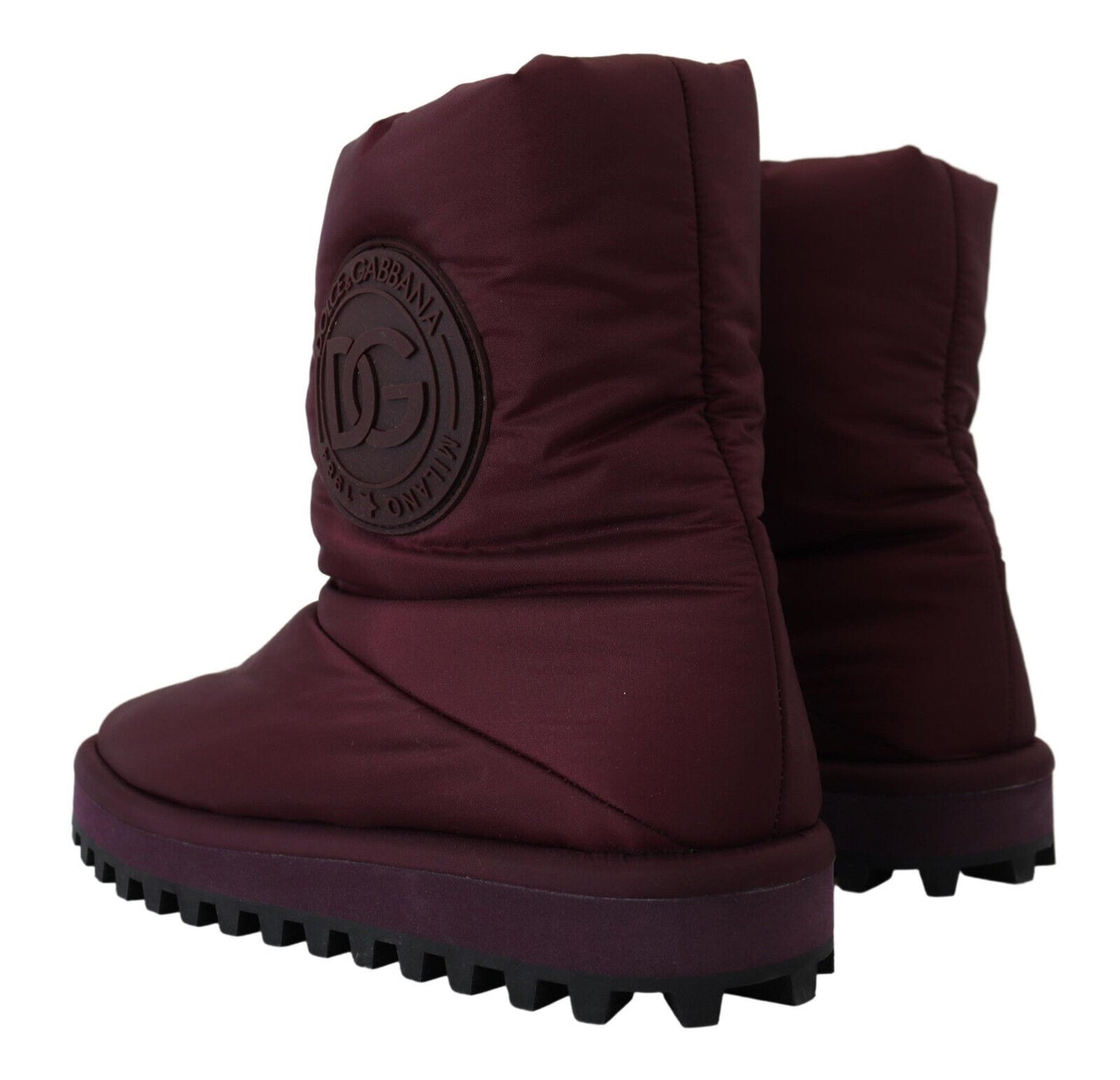 Dolce & Gabbana Elegant Bordeaux Mid Calf Boots