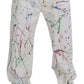 Dolce & Gabbana Chic White Splash Print Denim Pants