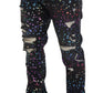 Dolce & Gabbana Elegant Multicolor Printed Denim Pants