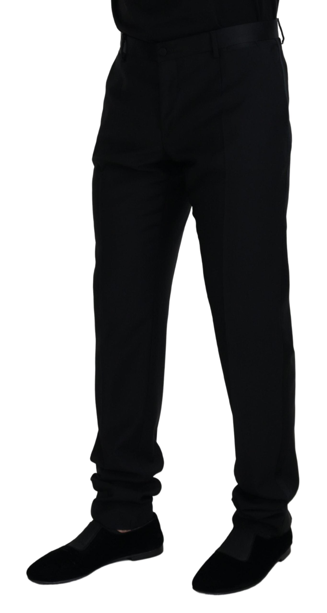 Dolce & Gabbana Elegant Black Virgin Wool Blend Trousers