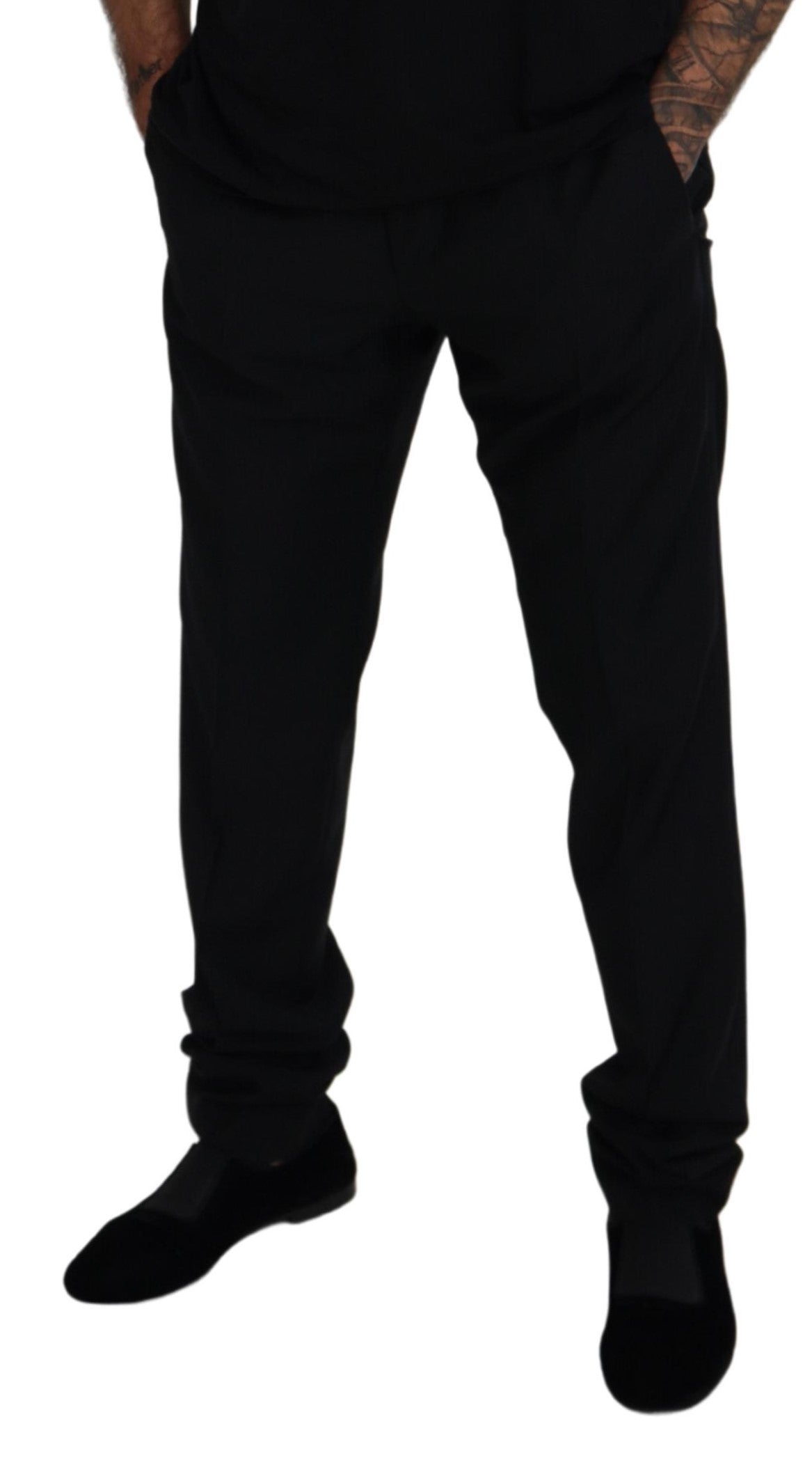 Dolce & Gabbana Elegant Black Virgin Wool Blend Trousers