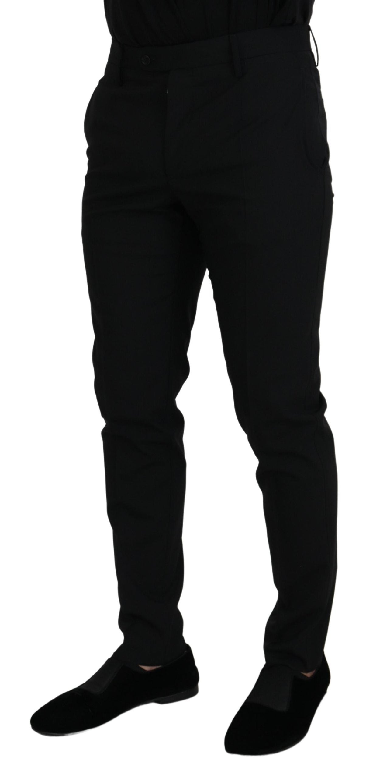 Dolce & Gabbana Elegant Black Wool-Blend Trousers