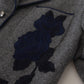 Dolce & Gabbana Elegant Gray Wool Blazer with Blue Rose Embroidery