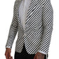 Dolce & Gabbana Elegant White Striped Single Breasted Blazer