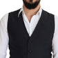 Dolce & Gabbana Elegant Black Single Breasted Dress Vest