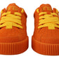 Dolce & Gabbana Chic Orange Suede Lace-Up Sneakers