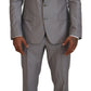 Dolce & Gabbana Elegant Silver Slim Fit Three-Piece Suit