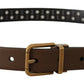 Dolce & Gabbana Elegant Brown Leather Belt with Golden Buckle