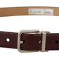 Dolce & Gabbana Elegant Leather Belt with Silver Tone Buckle