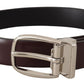 Dolce & Gabbana Elegant Leather Belt with Silver Metal Buckle