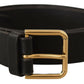 Dolce & Gabbana Elegant Leather Belt with Metal Buckle