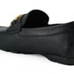 Versace Elegant Black Calf Leather Men's Loafers